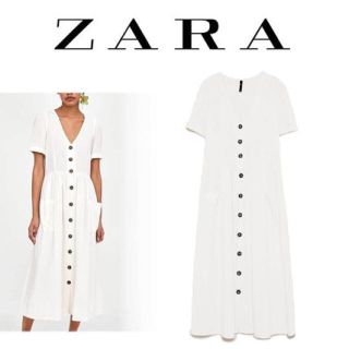 ザラ(ZARA)のZARA 白 ロングワンピース(ロングワンピース/マキシワンピース)