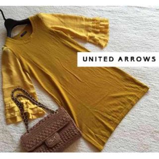 ユナイテッドアローズ(UNITED ARROWS)のアローズ★サテンシフォンニットワンピ★(ひざ丈ワンピース)