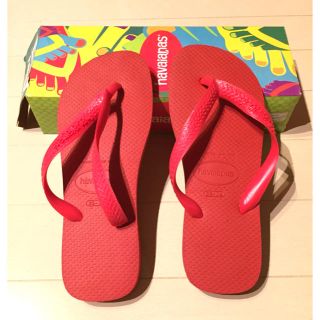 ハワイアナス(havaianas)のハワイアナス ビーチサンダル 赤 23〜23.5cm(ビーチサンダル)