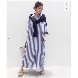 アパルトモンドゥーズィエムクラス(L'Appartement DEUXIEME CLASSE)のSTATESIDE STRIPE シャツワンピース(ロングワンピース/マキシワンピース)