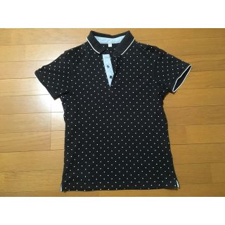 ユニクロ(UNIQLO)のユニクロポロシャツs黒水玉ブラックドット(ポロシャツ)