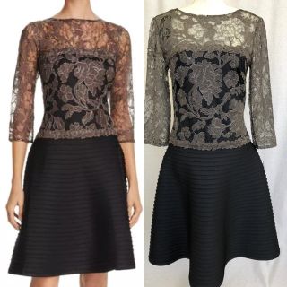 タダシショウジ(TADASHI SHOJI)の新品 タダシショージ Tadashi shoji レース ブラック ドレス(ミディアムドレス)