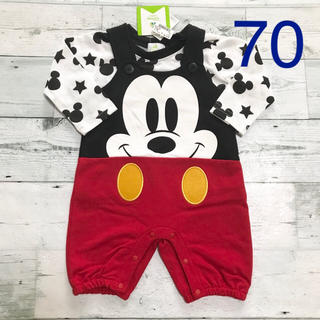 ディズニー(Disney)の新品 70 ミッキー ロンパース ♡42♡(カバーオール)