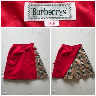 バーバリー(BURBERRY)の希少 ビンテージ バーバリー ノバチェック 巻きキュロットスカート L(キュロット)