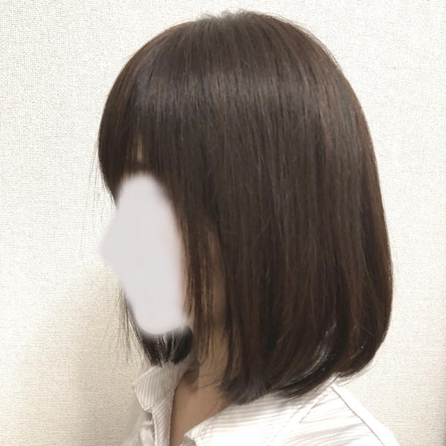 レミー人毛100% 医療用総手植え フルウィッグ 長めナチュラルショート