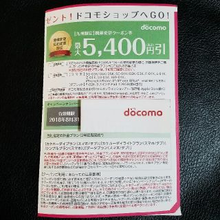 エヌティティドコモ(NTTdocomo)の【お値下げしました】docomo　特別優待券(ショッピング)