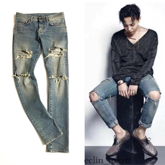 saint laurent Paris エディ期 gdragon 着用 デニムパンツ