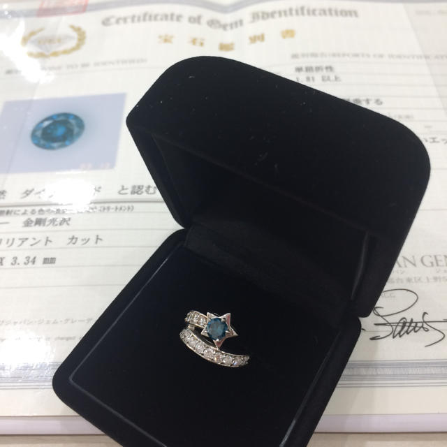 Pt900 ダイヤ トータル1.382ct ブルーダイヤ リング レディースのアクセサリー(リング(指輪))の商品写真