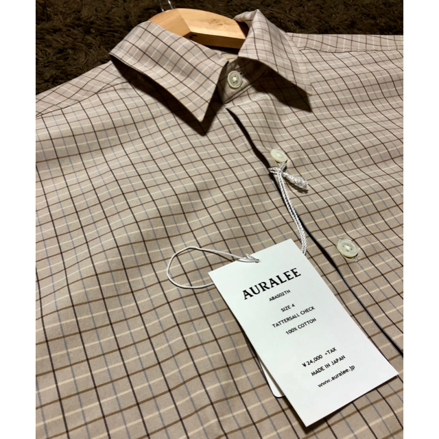 早い者勝ち!値下げAURALEE 22AW チェックシャツ サイズ5 新品未使用 ...
