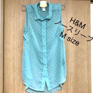 エイチアンドエム(H&M)の美品！H&M  ノースリーブ ドット柄 ブラウス(シャツ/ブラウス(半袖/袖なし))