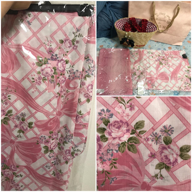 Maison de FLEUR(メゾンドフルール)の🎀Maison de FLEUR🎀 2018 浴衣(ピンク)＋かごバッグ レディースの水着/浴衣(浴衣)の商品写真