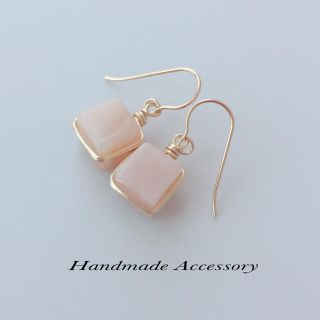 まりこ様 ピアス&ネックレス ピンクオパール(ピアス)