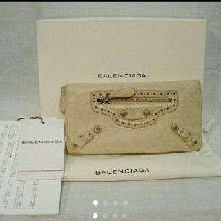 バレンシアガ(Balenciaga)のBALENCIAGA マネージャイアント カバード 長財布 アイボリー系(財布)