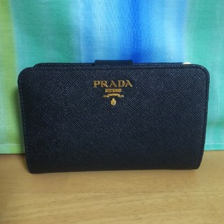 プラダ(PRADA)のPRADA プラダ 2つ折り財布 黒 ピンク(財布)