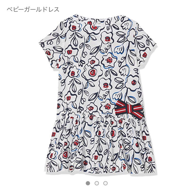 PETIT BATEAU(プチバトー)の12m プチバトー  ポプリンプリント　半袖ワンピース キッズ/ベビー/マタニティのベビー服(~85cm)(ワンピース)の商品写真