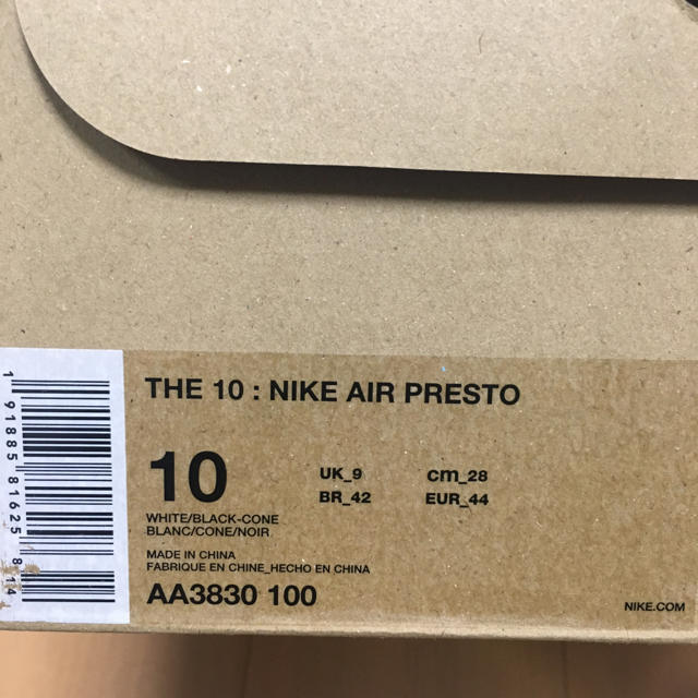 28㎝ NIKE AIR PRESTO THE TEN X OFF WHITE