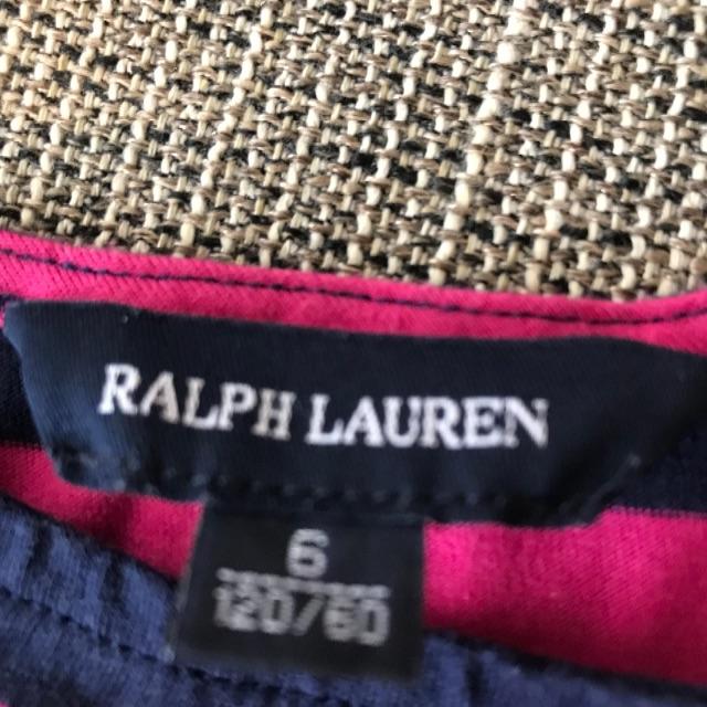 POLO RALPH LAUREN(ポロラルフローレン)の袖フリルボーダーワンピース キッズ/ベビー/マタニティのキッズ服女の子用(90cm~)(ワンピース)の商品写真