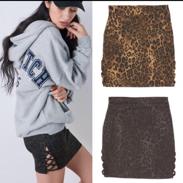 GYDA(ジェイダ)のGYDA Side race up leopard skirt レディースのスカート(ミニスカート)の商品写真