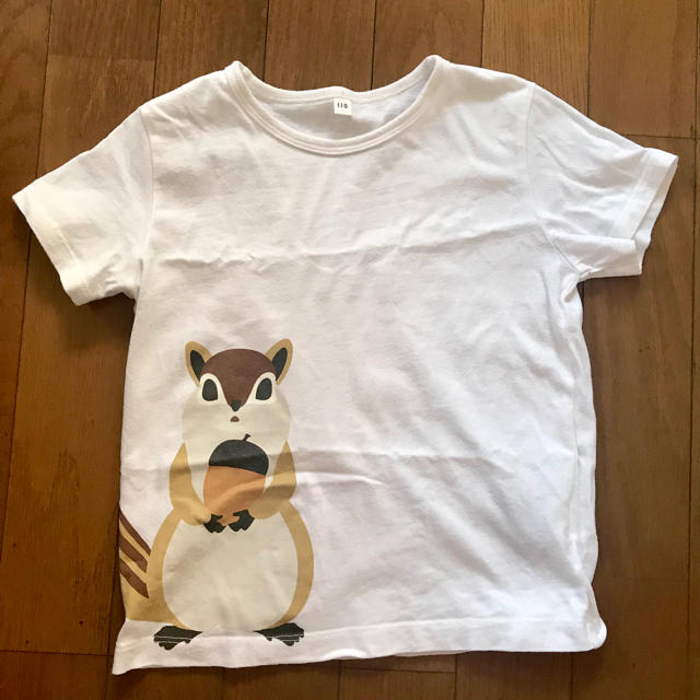 MUJI (無印良品)(ムジルシリョウヒン)のリスTシャツ110 キッズ/ベビー/マタニティのキッズ服男の子用(90cm~)(Tシャツ/カットソー)の商品写真