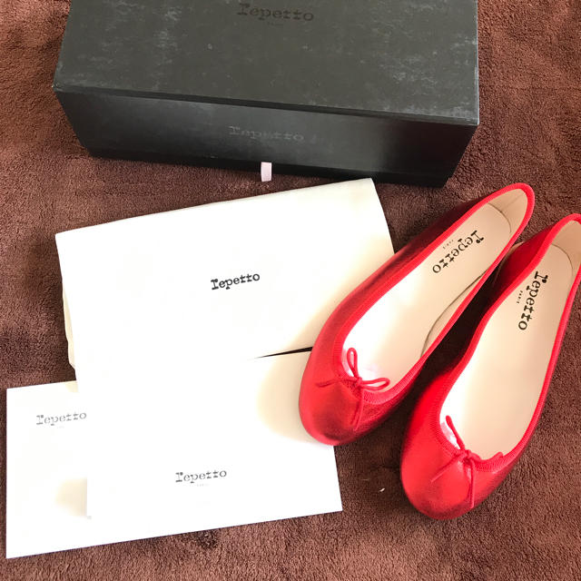 新品未使用 repetto レペット メタリックレッド 35サイズ