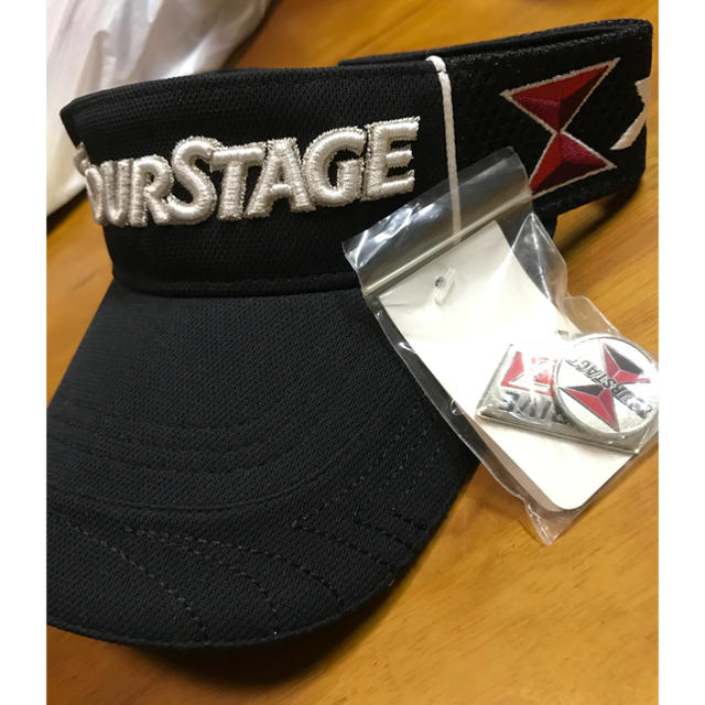 TOURSTAGE(ツアーステージ)のTOURSTAGEロゴ刺繍サンバイザー メンズの帽子(サンバイザー)の商品写真