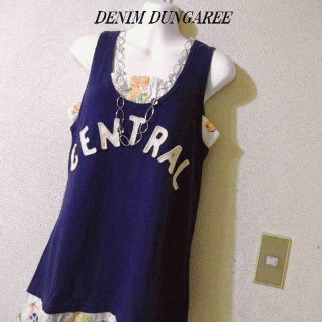 DENIM DUNGAREE(デニムダンガリー)のDENIM DUNGAREEデニムダンガリー♡英字ワッペンタンクトップ キッズ/ベビー/マタニティのキッズ服女の子用(90cm~)(Tシャツ/カットソー)の商品写真