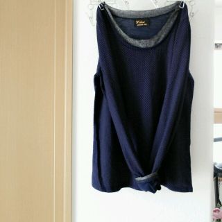 ダブルクローゼット(w closet)のw closetカットソー♡ネイビー(カットソー(長袖/七分))