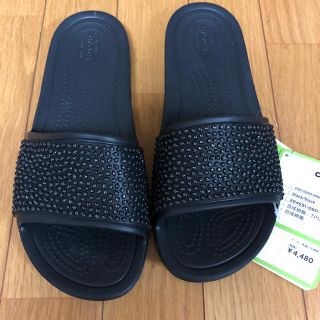 クロックス(crocs)の新品 クロックス スローン エンベリッシュド スライド ブラック W9 25cm(サンダル)