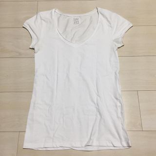 ザラ(ZARA)のZARA   Vネック   Tシャツ   白(Tシャツ(半袖/袖なし))