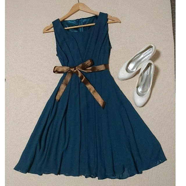 パーティードレス　3点セット レディースのフォーマル/ドレス(ミディアムドレス)の商品写真