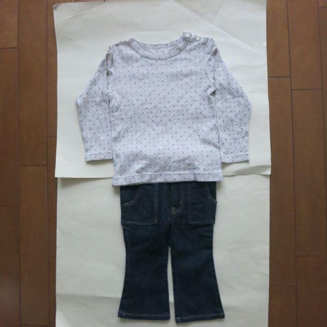 キムラタン(キムラタン)の★fas カットソー デニム セット キッズ/ベビー/マタニティのキッズ服女の子用(90cm~)(Tシャツ/カットソー)の商品写真