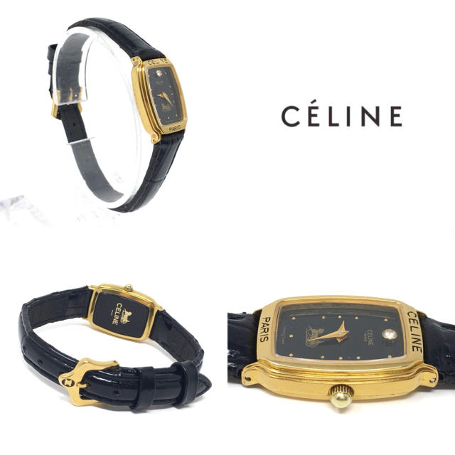 セリーヌ 値引き可 CELINE クォーツ 電池交換済 動作品 正規 新品ベルト