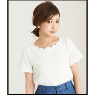 マジェスティックレゴン(MAJESTIC LEGON)の【美品】 MAJESTIC LEGON  スカラップ 袖 ♥ プルオーバー(カットソー(半袖/袖なし))