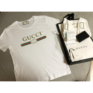 グッチ(Gucci)の国内正規品 GUCCI クラシックロゴウォッシュド Tシャツ ホワイト(Tシャツ/カットソー(半袖/袖なし))