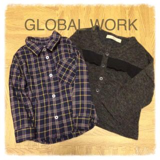 グローバルワーク(GLOBAL WORK)のGWガールズシャツ＆カーディガンセット(その他)