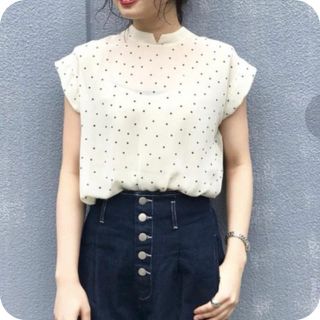 カスタネ(Kastane)の新品♡ドットハイネックブラウス(シャツ/ブラウス(半袖/袖なし))