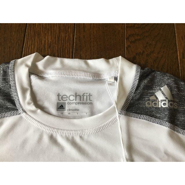 adidas(アディダス)の新品 adidas アディダス 半袖 コンプレッションシャツ L　白　 スポーツ/アウトドアのトレーニング/エクササイズ(その他)の商品写真