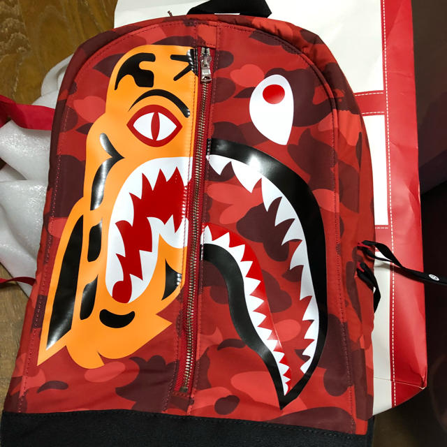 TIGER SHARK DAY PACK バック シャーク bape 赤カモレディース