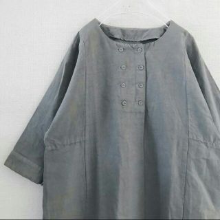 ネストローブ(nest Robe)の●nestRobeネストローブ/コットンリネンダブルボタンワンピース●(ロングワンピース/マキシワンピース)