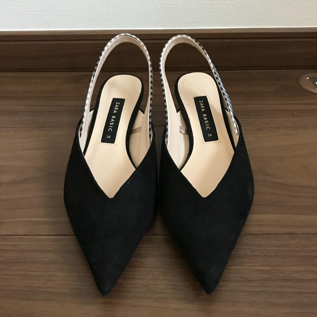 ZARA(ザラ)のZARA ギンガムチェックストラップパンプス 36 レディースの靴/シューズ(ハイヒール/パンプス)の商品写真