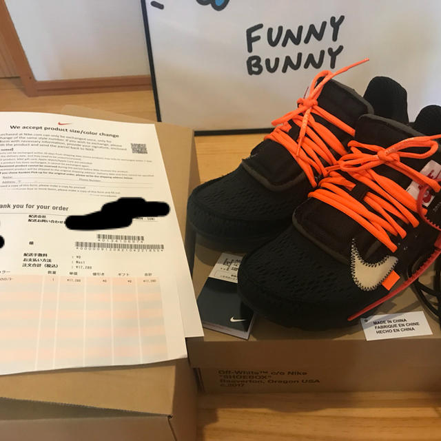 nike offwhite air presto black靴/シューズ