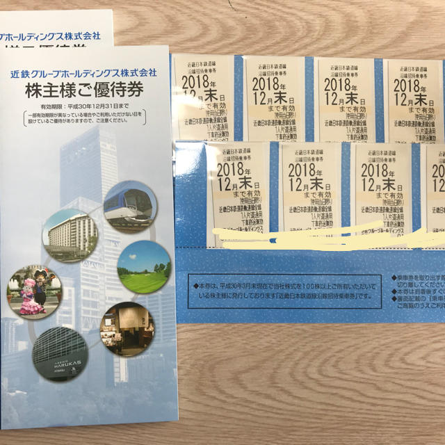 近鉄グループ 株主優待 乗車券 8枚 送料無料