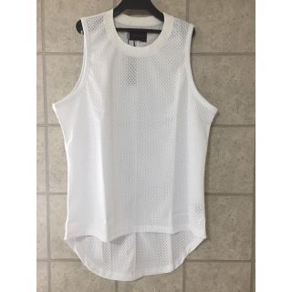 新品 未使用 上質生地 メッシュ レイヤード タンクトップ 白