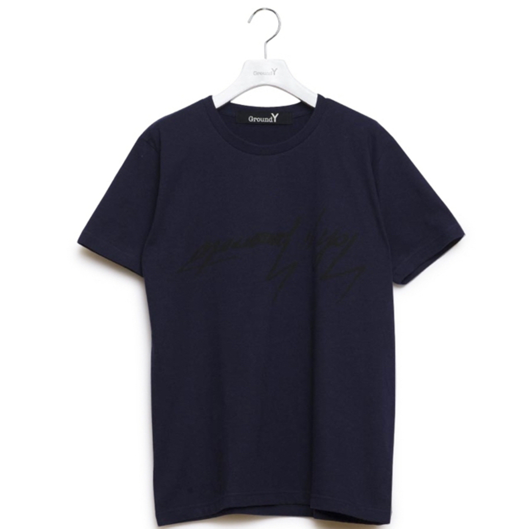 GroundY 紺 ヨウジヤマモト ロゴ Tシャツ Ground Y YOHJI