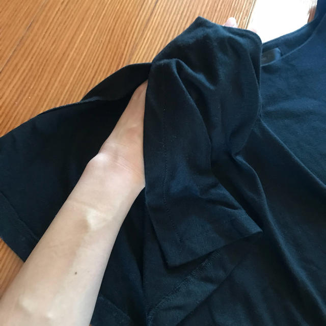 袖コンシャス スリット カットソー ブラック レディースのトップス(カットソー(半袖/袖なし))の商品写真
