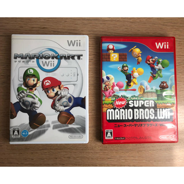 Wii(ウィー)のwii マリオカート ニュースーパーマリオブラザーズ エンタメ/ホビーのゲームソフト/ゲーム機本体(家庭用ゲームソフト)の商品写真