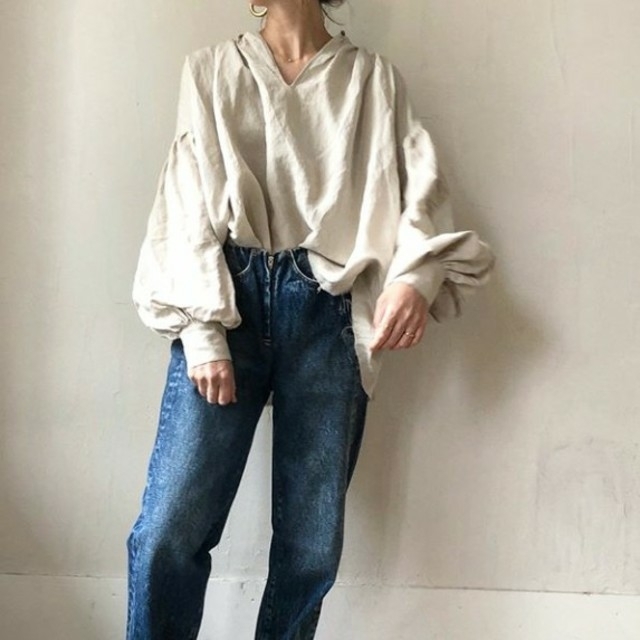 完売 ギャザーたっぷりリネンブラウス 完売 ギャザーたっぷりリネンブラウス