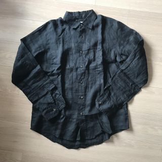 ユナイテッドアローズグリーンレーベルリラクシング(UNITED ARROWS green label relaxing)のユナイテッドアローズグリーンレーベル黒リネンシャツ(シャツ)