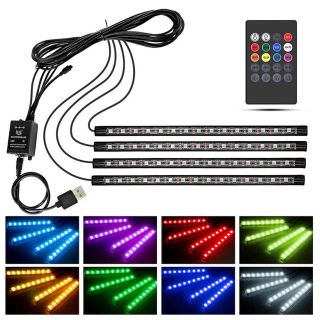 車 60LED RGB テープライト USB式 車内装飾用【新品・送料無料】  (車内アクセサリ)