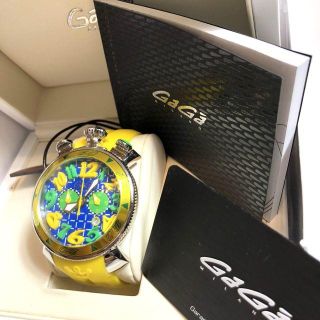 ガガミラノ(GaGa MILANO)の希少★正規品★箱付★極美品★ガガミラノ★6050★クロノ★48mm(ラバーベルト)